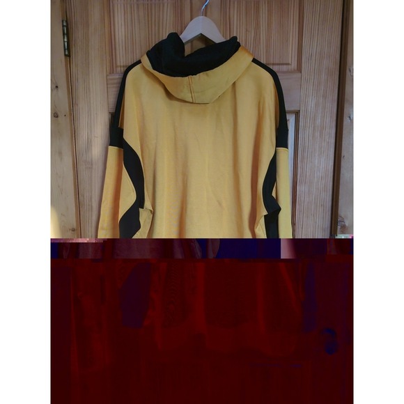 Vintage 2XL NFL Pittsburgh Steelers Yellow Black Hoodie AFC North Pockets Stains - Picture 8 of 15